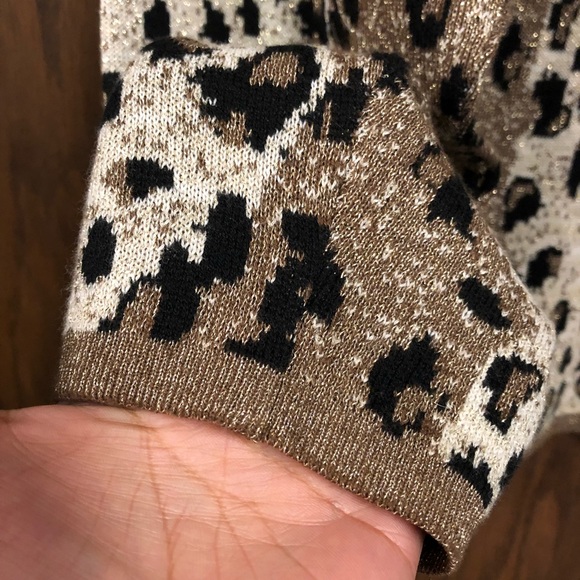 Vintage Leopard Print Metallic Beaded Sweater Lisa Originals Large - Picture 14 of 15